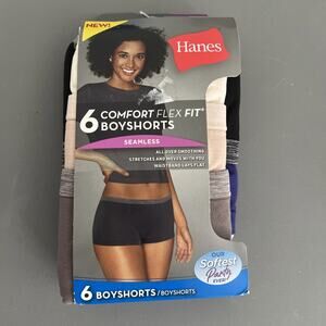 Hanes Underwear Comfort Flex Fit Boyshort Women's L seamless Multicolor 6 Pieces